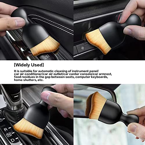 Car Interior Detailing Brush,Ultra-Soft Car Detailing Brushes,Car Interior Cleaning Tool Car Brushes for Detailing,Curved Design Car Detailing Brush for Cleaning Panels, Air Vent, Leather (Brown)