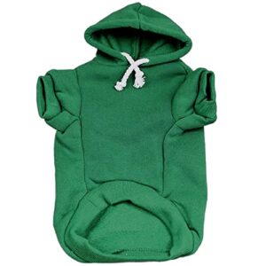 Luck St. Patrick's Day Pullover Fleece Lined Dog Hoodie with Leash Hole Sweatshirt (Green)