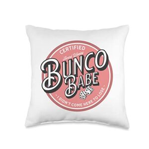 bunco babe i didn't come here to lose throw pillow