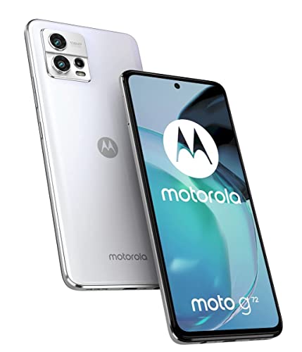 Motorola Moto G72 4G LTE 128GB + 6GB Unlocked Global (ONLY Tmobile/Metro/Mint/Tello USA Market) NFC 108MP Triple Camera + (Fast Car Charger Bundle) (Bright White)