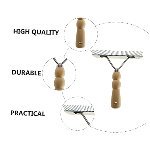 Mipcase 2 pcs Tool Detangling Horses Skin Accessory Hair Combing Instantly Tooth Long Scrubber Cleaning Rake Brush Cats Massager Care Great Kit Comb Wets Dematting Handle