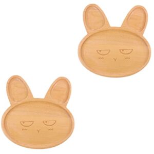 2pcs bamboo family snack condiments decorative adorable animal desktop holidays sauce dish restaurant easter fruit tray holder plate candy plates dinners nuts wooden farmhouse