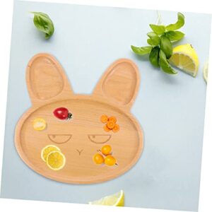 2pcs Bamboo Family Snack Condiments Decorative Adorable Animal Desktop Holidays Sauce Dish Restaurant Easter Fruit Tray Holder Plate Candy Plates Dinners Nuts Wooden Farmhouse