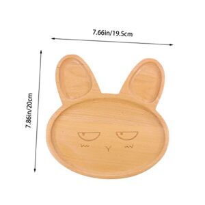 2pcs Bamboo Family Snack Condiments Decorative Adorable Animal Desktop Holidays Sauce Dish Restaurant Easter Fruit Tray Holder Plate Candy Plates Dinners Nuts Wooden Farmhouse