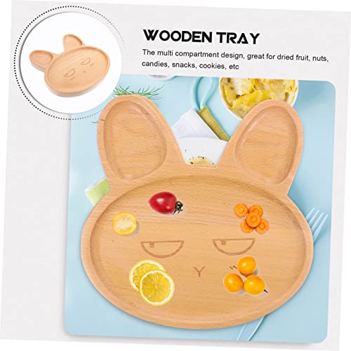 2pcs Bamboo Family Snack Condiments Decorative Adorable Animal Desktop Holidays Sauce Dish Restaurant Easter Fruit Tray Holder Plate Candy Plates Dinners Nuts Wooden Farmhouse