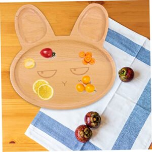 2pcs Bamboo Family Snack Condiments Decorative Adorable Animal Desktop Holidays Sauce Dish Restaurant Easter Fruit Tray Holder Plate Candy Plates Dinners Nuts Wooden Farmhouse