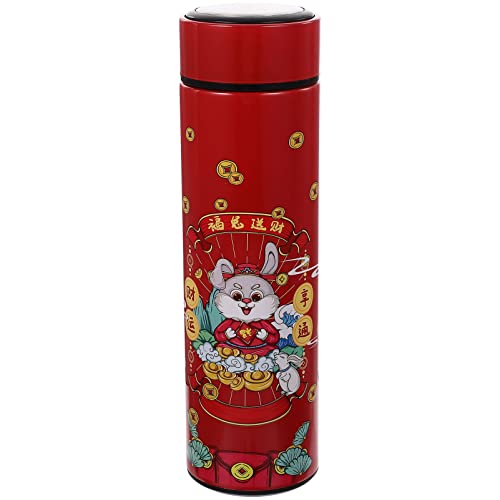 Veemoon Chinese New Year Gifts Vacuum Insulated Water Bottle Chinese Stainless Steel Insulated Cup Portable Metal Drink Cup 2023 Year Water Bottle for Coffe、Milk、Tea