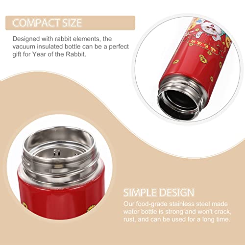 Veemoon Chinese New Year Gifts Vacuum Insulated Water Bottle Chinese Stainless Steel Insulated Cup Portable Metal Drink Cup 2023 Year Water Bottle for Coffe、Milk、Tea