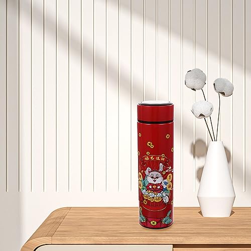 Veemoon Chinese New Year Gifts Vacuum Insulated Water Bottle Chinese Stainless Steel Insulated Cup Portable Metal Drink Cup 2023 Year Water Bottle for Coffe、Milk、Tea