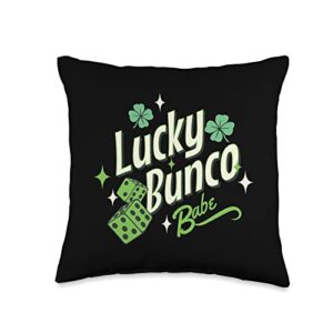 lucky bunco bunco st. patrick's day babe throw pillow, 16x16, multicolor