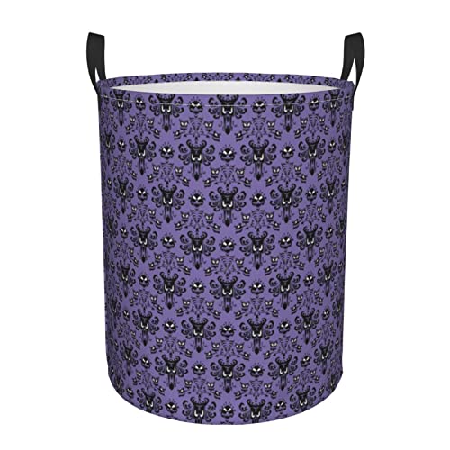 Haunted Mansion Laundry Basket Waterproof Round Laundry Hamper With Handle Household Storage Basket