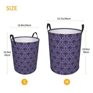 Haunted Mansion Laundry Basket Waterproof Round Laundry Hamper With Handle Household Storage Basket