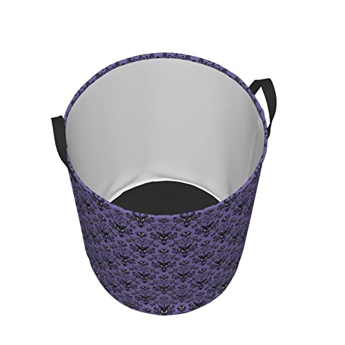 Haunted Mansion Laundry Basket Waterproof Round Laundry Hamper With Handle Household Storage Basket