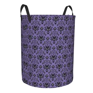 Haunted Mansion Laundry Basket Waterproof Round Laundry Hamper With Handle Household Storage Basket