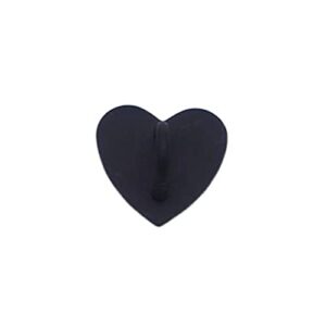 adhesive metal heart finger ring metal phone keychain hooks, phone stand holder buckle charms clasp accessories(black)