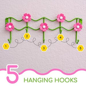 Galashield Hook Rack Wall Mounted | Coat Rack Wall Mount for Kids Room | Flower Design Hooks for Boys and Girls | Towel, Clothes, Hat, Backpack Hanger