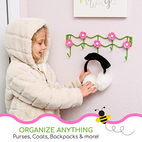 Galashield Hook Rack Wall Mounted | Coat Rack Wall Mount for Kids Room | Flower Design Hooks for Boys and Girls | Towel, Clothes, Hat, Backpack Hanger