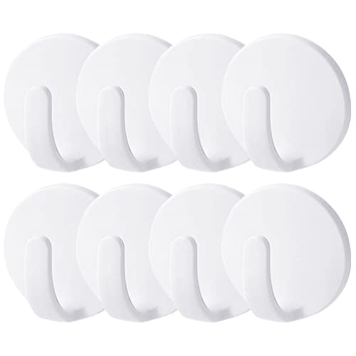 DOITOOL 8 Pcs Magnetic Hooks Fridge Magnetic Hooks Wreath Hanger Coat Towel Rack Wall Mount Hook for Locker Kitchen Bedroom Garage White