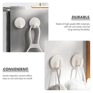 DOITOOL 8 Pcs Magnetic Hooks Fridge Magnetic Hooks Wreath Hanger Coat Towel Rack Wall Mount Hook for Locker Kitchen Bedroom Garage White