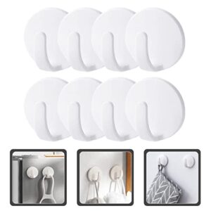 DOITOOL 8 Pcs Magnetic Hooks Fridge Magnetic Hooks Wreath Hanger Coat Towel Rack Wall Mount Hook for Locker Kitchen Bedroom Garage White