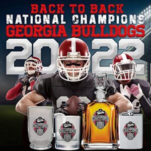 Heritage Pewter Georgia Bulldogs 2022 National Championship Heritage Decanter | 25 OZ Liquor Pourer | Expertly Crafted Pewter Glass