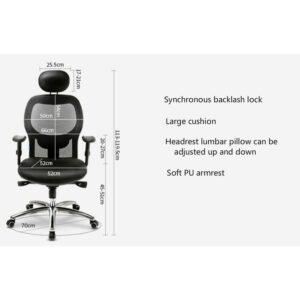 ZLXDP Ergonomic Computer Chair Home Swivel Chair Boss Seat Thicken Cushion Comfortable Reclinable Office Chair Sync Back Function