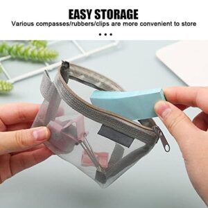 Portable Mesh Storage Bag, Mini Zipper Mesh Bags, Makeup,Coins,Keys, Erasers Organizer Pouch, Small Travel Kit Storage Pouch