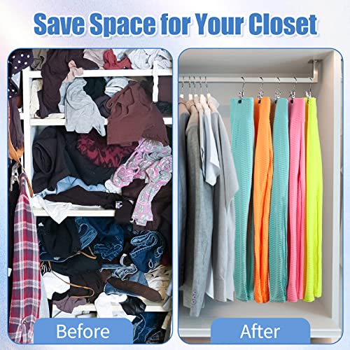 Legging Organizer for Closet, 30 Pack Boot Hangers for Closet, 360° Rotating Hangers for Boots/Jeans/Yoga Pants, Portable Stainless Steel Single Clips with Rubber Coated for Travel