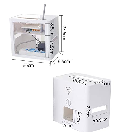 LIUZH Large Router Storage Box Cable Power Plus Wire Bracket Storage Box Plastic Wall Shelf Hanging Plug Bracket Box