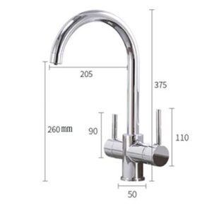 3 Way Kitchen Faucet for Filter Water System, Kitchen Taps Chrome Plated Brass Rotary Multifunction 3 in 1 Kitchen Sink Tap-B