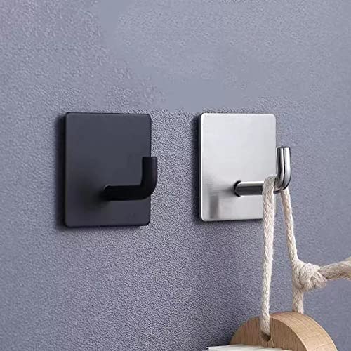 Stainless Steel Adhesive Hooks, Wall Hooks, Hook Rack Waterproof Extra Strong Adhesive Hooks for Bathroom, Kitchen Bedroom