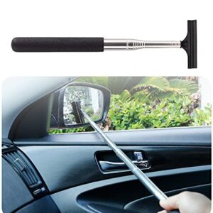 Pincuttee Car Side Mirror Wiper,Retractable Wing Mirror Wiper Cleaner,38.6" Long Handle Car Cleaning Tool,Portable Universal Car Accessories(Black,1PC)