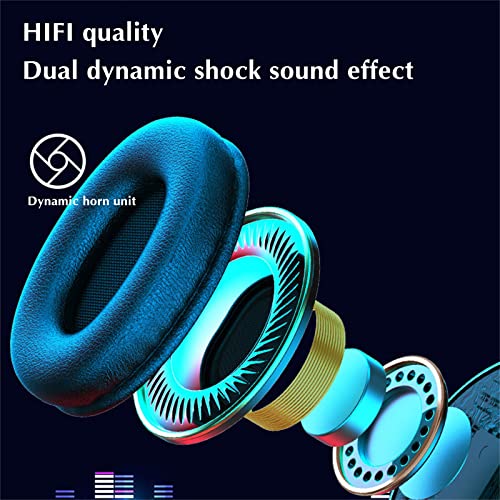 Head-Mounted Folding Wireles Bluetooth Headset - 7-Color Gradient Aperture Built in Mic Wireless Bluetooth 5.0 Headphone - Hi-Fi Stereo Wireless Stereo Headsets for Outdoor Sports