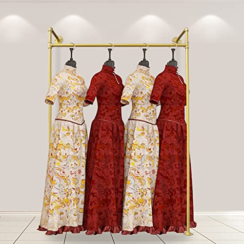 DYRABREST Wall Mounted Clothing Rack Modern Gold Metal Storage Garment Rack Retail Clothes Display Stand Commercial Clothes Racks, Bedroom Portable Coat Rack for Hanging Clothes, Coats, Skirts