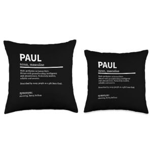 Funny First Name Sayings Gift For Paul Definition Saying First Name Paul Throw Pillow, 16x16, Multicolor