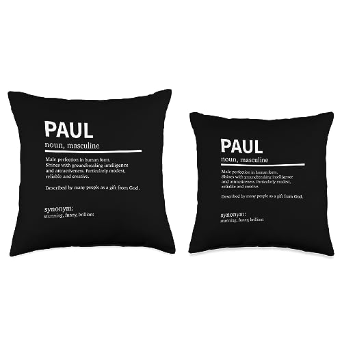 Funny First Name Sayings Gift For Paul Definition Saying First Name Paul Throw Pillow, 16x16, Multicolor