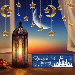 3 Pieces Happy Eid Mubarak Party Decoration Ramadan Table Centerpieces Eid Mubarak Table Decorations Ramadan Kareem Wooden Ornaments for Eid Ramadan Gifts Home Office Home Bedroom Party Decorations