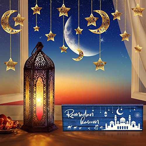 3 Pieces Happy Eid Mubarak Party Decoration Ramadan Table Centerpieces Eid Mubarak Table Decorations Ramadan Kareem Wooden Ornaments for Eid Ramadan Gifts Home Office Home Bedroom Party Decorations