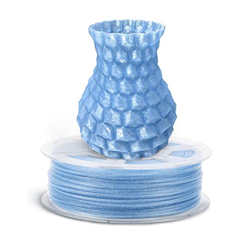 LYXDWRC 3D Printer PLA Filament, Glitter Sky Blue, 1.75mm +/- 0.02 Mm 1kg, Great for 3D Printing Pen 3D Printing