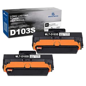 mlt-d103s mlt d103s toner cartridge - replacement for samsung mlt-d103s toner ml-295x 2951nd 2951d 2950nd 2955nd 2955dw scx-4728fd printer toner cartridge (2 pack,black)