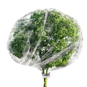 6.9' x 8.5' large fruit tree netting, ultra fine mesh garden insect tree cover with drawstring transparent bird plant barrier flower fruit mesh screen for preventing deer squirrel bug