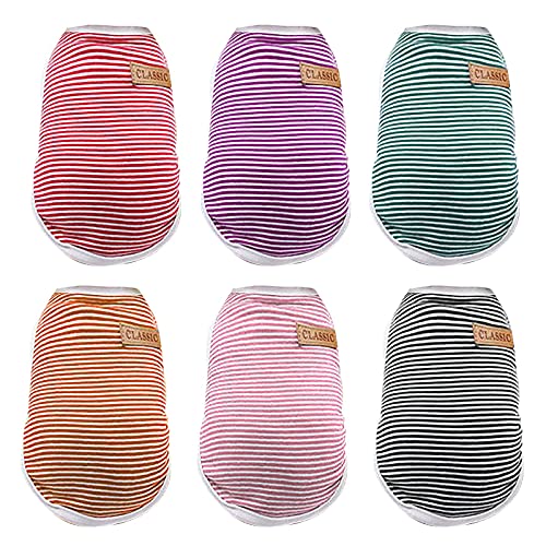 Dog Harnest for Large Dogs Male Shirts with 6 Pet Striped Colorful Dog Apparel T Striped Striped Pet Vest Dog Shirts Puppy Shirts Pet Clothes