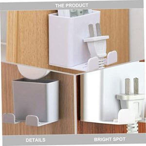 Levemolo 2pcs Holder for Plug Mount Dock Phone White Charging Bedroom Practical Power Hanging Kitchen Pocket Organizer Stands Socket Universal Professional Adhesive Control Cell Stand