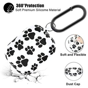 AGAOSH for Airpods Pro 2nd/1st Generation Case Cover with Keychain,Cute Paw Print Soft Silicone Skin Cover Protective Case for New Apple Airpods Pro Gen 2 Case 2022 Charging Case[Front LED Visible]