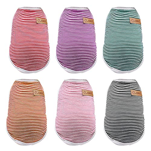 Teacup Maltipoo T Shirts Striped Shirts Shirts Pet Vest Dog with 6 Colorful Dog Puppy Colors Pet Striped Striped Apparel Pet Clothes