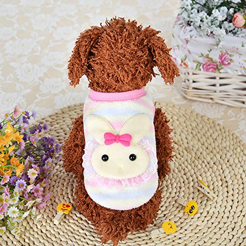 Teacup Puppy Clothes Home Clothes Striped Dog Winter Vest Lightweight Stretchy T-Shirts Soft Shirts Sleeveless Apparel Autumn and Pet Clothes