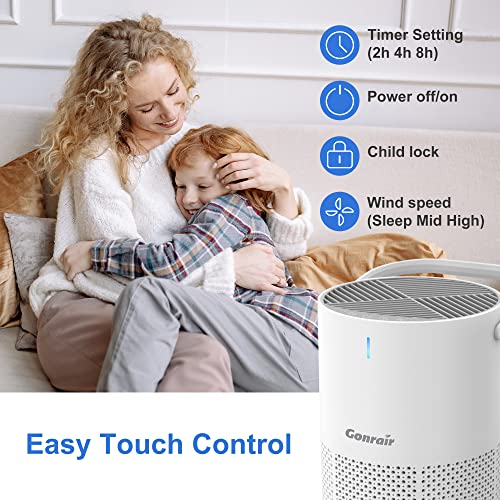 2Pack Air Purifiers for Bedroom with Four Filters(Two Already in Air Purifiers) For Smoke Pollen Dander Hair Smell In Bedroom Office Living Room and Kitchen