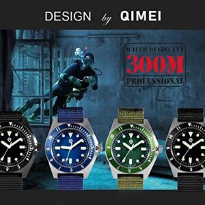 QM Men's Dive Watch US Special Forces UDT Military300M Outdoor Classical Vintage Super Light C3 Army SM8019 (SM8019ANOLOGO)