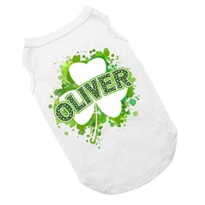 Lucky Clover Personalized Dog Shirt, Cute St. Patrick's Day Dog Shirt, Green Clover St. Patty's Day Shirt for Dogs, St. Patrick's Day Shirt for Dogs, Clothes for Pets (L 15-20 lbs)