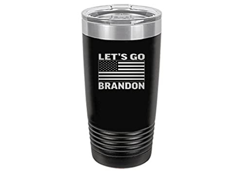 Rogue River Tactical Funny Let's Go Brandon 20 Ounce Large Stainless Steel Travel Tumbler Mug Cup Great Gag Gift (Black)